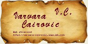 Varvara Čairović vizit kartica
